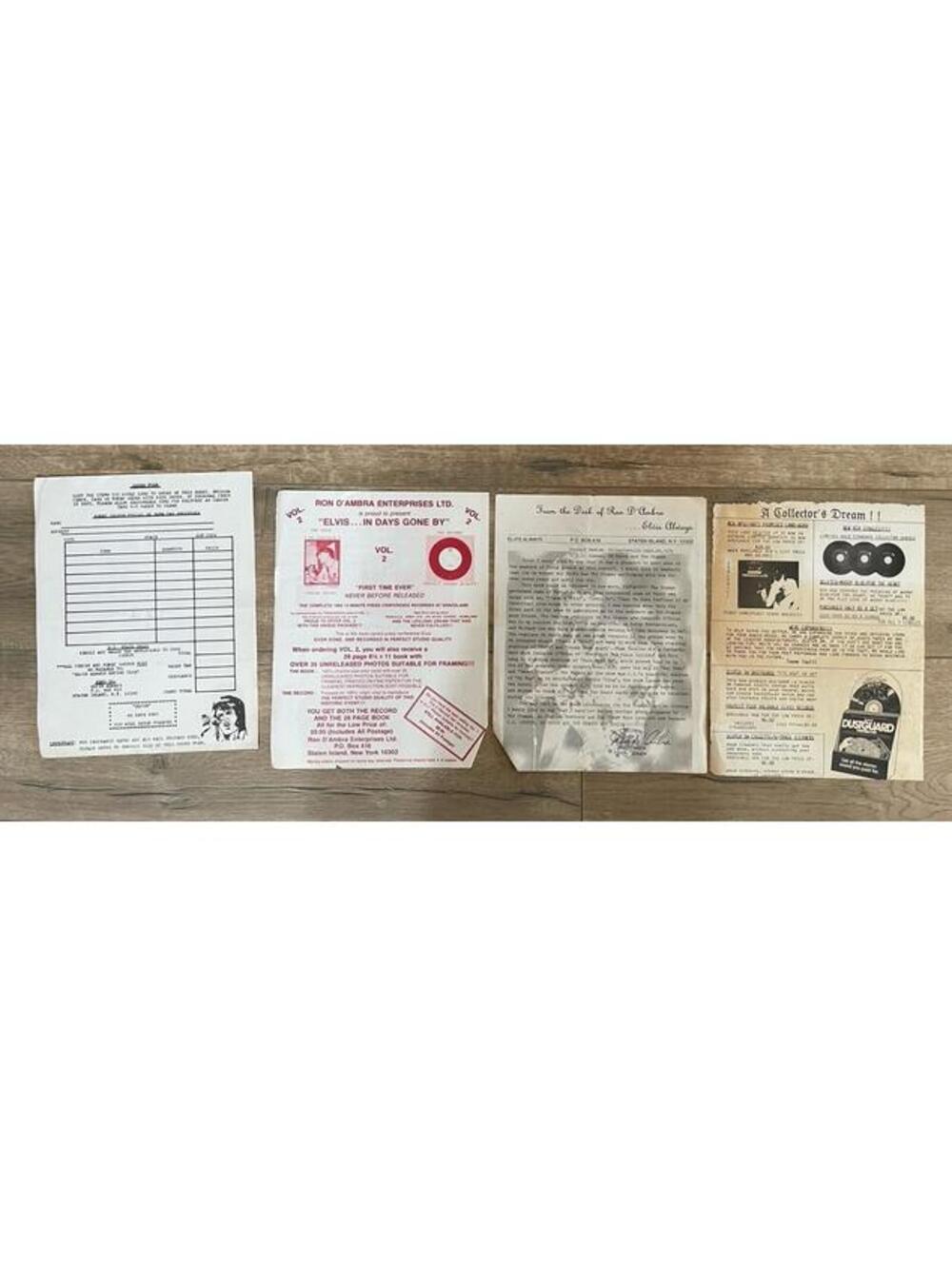 Elvis Presley Vintage Papers Ron D'ambra Enterprises Elvis Always Record Club